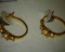 Ladies Pierced Ear Earrings Genuine White Topaz 18K Gold over Brass in original box.