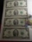 Series 2003 A Uncut sheet of (4) Two Dollar Federal Reserve Notes, Crisp Uncirculated.