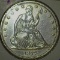 1877 Seated Liberty Half Dollar With Full Rims And Liberty Visible