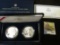 2001 P & D American Buffalo Commemorative Proof and Uncirculated Silver Dollars in original box of i