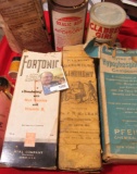Old Quack Doctor Medicine Bottles, some with contents.  Cannot be shipped, needs to be picked up at