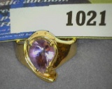 Ladies Size 7 Amethyst Ring, weighs 7 grams. 14K Yellow Gold. Purchased by Dave for Pam at Rhynas Je