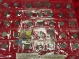 Pair of Plastic Sheets containing a total of (50) 1943 Steel World War II Lincoln Cents.