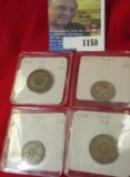 Set of Four Cuba Coins including Silver. One, Two, Five, & Ten Centavos.