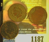 1887, 1893, & 1906 Indian Head Cents.