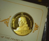 Gold Overlay Sterling Silver Charter Member of the Franklin Mint Collectors Society Medal in a blank
