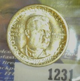 1950 S Booker T. Washington Silver Commemorative Half Dollar, Brilliant Uncirculated.