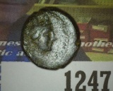 Greek Bronze with Phoenician Queen Obverse and Angel Reverse, lots of detail. Over 2,000 years old.