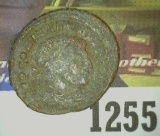 Ancient Roman Bronze AE of Constantius, Emperor obverse, reverse standing facing left holding scales