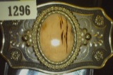 Very attractive Men's Belt Buckle with a Moss Agate Center Cabochon.