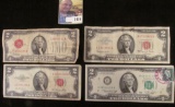 Series 1928 D, 1953, 1963 A United States Notes and 1976 1st Day Cancelled Two-Dollar Federal Reserv