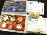 2005 S Silver Quarters U.S. Proof Set & 2007 S U.S. Proof Quarters Set, both in original holders as