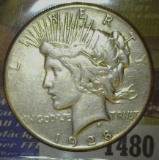 1928 P Peace Silver Dollar. Rare Key Date.