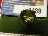 Approximately 10 carat Citrine in a Ladies Sterling Silver Solitaire Ring.