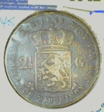 1845 Netherlands 2 1/2 Gulden