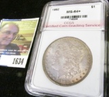 1882 P Morgan Silver Dollar Graded MS 64+ By CCGS
