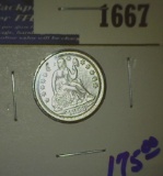 Beautiful High Grade 1853 Seated Liberty Dime With Arrows