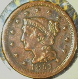 1851 Braided Hair Large Cent