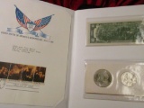 United States Bicentennial First Day Cover Set Includes A 1976 Two Dollar Bill, Ike Dollar, Kennedy