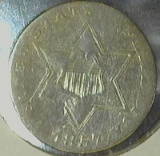 1857 Silver Three Cent Piece