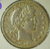1914-D Barber Quarter With All The Letters In Liberty Visible