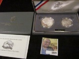 1991 Mount Rushmore Anniversary Two-Coin Proof Set. Original as issued with C.O.A.