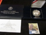 2000 P Library of Congress Commemorative Proof Silver Dollar in original box of issue.