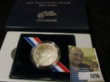 2005 P Chief Justice John Marshall Silver Uncirculated Commemorative Dollar is original box of issue