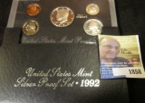 1992 S U.S. Silver Proof Set in original holder as issued.