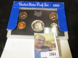 1969 S U.S. Silver Proof Set in original holder as issued.
