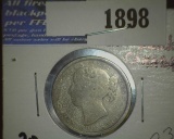 1864 New Brunswick Canada Silver Twenty Cent Piece.
