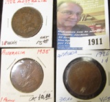 1922, 26, & 35 Australia Cents.