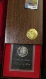 1971 S Silver Proof Eisenhower Dollar in original brown box and plastic case.