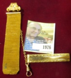 Braided Gold-filled Watch fob/Chain combination & an Anson Money Clip. 1800 era.