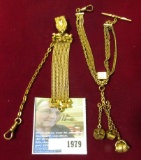 Pair of Gold-filled Watch Chains, both are quite ornate.