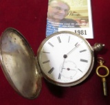Patent Detached Lever Key Wind Watch, St. Jmier Suisse, Landoy L. Wuille, Silver case, Missing loop.