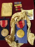 Group of Military Badges, Pins, Song Book, and etc. All World War II era.