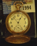 Ladies Elegant Closed Face Pocket Watch with very ornate case. Runs excellent.