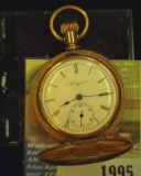 Ladies Elgin Gold-filled Closed face Pocket Watch, engraved 