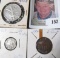1864 U.S. Civil War Two Cent Piece; 1869 Three Cent Nickel' & 1943 San Francisco Mint World War II S