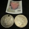 1891 Morgan Silver Dollar, holed & 1928 S Silver Peace Dollar.