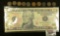 (2) Different Magnum Size Bank notes: $10, $20; & (10) Different date Indian Head Cents.