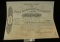 May 9th, 1865 Certificate of Share in Bray, Waddington, & Company Limited valued at fifty pounds. No