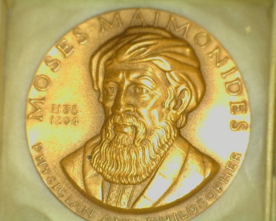 Medallic Art Co. "Physician's Prayer" Medal, "Moses Maimonides/1135/1204/Physician and Philospher'.
