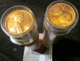1969 P & D BU Rolls of Lincoln Cents in plastic tubes. (2 rolls).