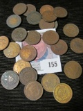 (25) Old Indian Cents with various dates and grades.