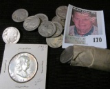 1957 D Franklin Half Dollar & a roll of Old Buffalo Nickels.