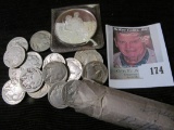 Roll of mostly dated Buffalo Nickels & a Sterling Silver 