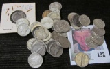 (50) 90% Silver U.S. Dimes and one Canada Dime. Includes a Seated Liberty Dime.