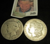 1900 P Morgan Silver Dollar & 1924 S Peace Silver Dollar.